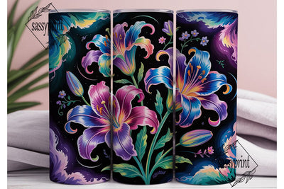 Galaxy Lily 20oz Tumbler Wrap Sublimation sassyprint 