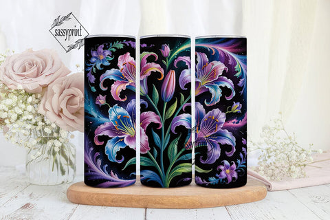 Galaxy Lily 20oz Tumbler Wrap Sublimation sassyprint 