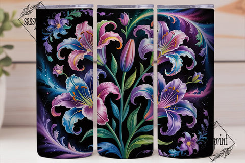 Galaxy Lily 20oz Tumbler Wrap Sublimation sassyprint 
