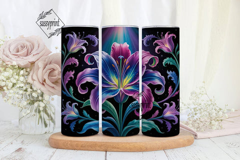Galaxy Lily 20oz Tumbler Wrap Sublimation sassyprint 