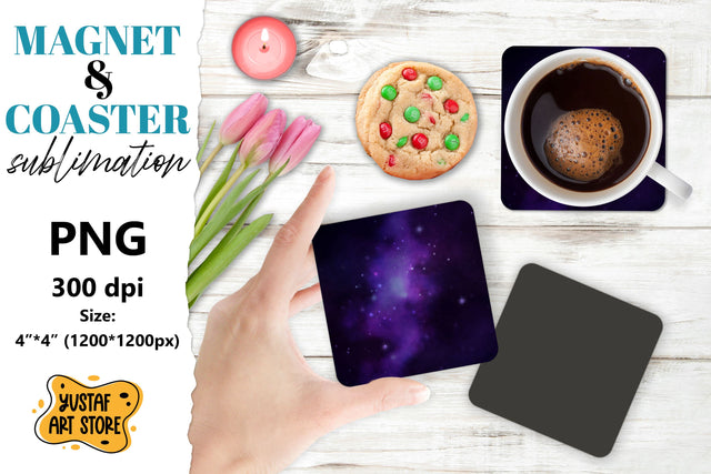 Galaxy magnet/Galaxy coaster. Galaxy sublimation design Sublimation Yustaf Art Store 