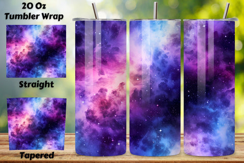 Galaxy Nebula Sparkle Ombre Tumbler PNG, seamless wrap png Sublimation FloridPrintables 