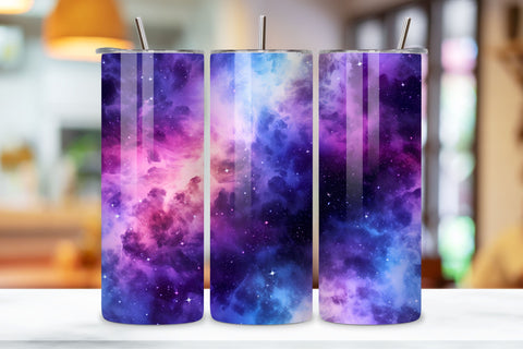 Galaxy Nebula Sparkle Ombre Tumbler PNG, seamless wrap png Sublimation FloridPrintables 