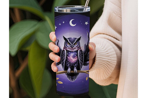 Galaxy Owl 20oz Tumbler Wrap Sublimation DesignSVG 