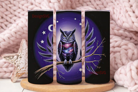 Galaxy Owl 20oz Tumbler Wrap Sublimation DesignSVG 