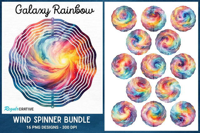 Galaxy Rainbow Wind Spinner Sublimation Bundle Sublimation Regulrcrative 