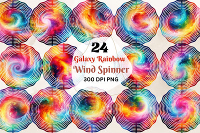 Galaxy Rainbow Wind Spinner Sublimation Designs Bundle Sublimation Regulrcrative 