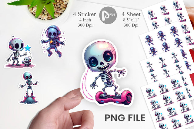 Galaxy Skeletons Sticker Sublimation artnoy 