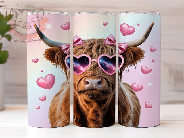 Galaxy Sunglass Cow 20oz Tumbler, Galaxy Theme, Cow Motif, Sunglass Style, Cosmic Aesthetic, Whimsical Design, Skinny Tumbler, Sublimation PNG Sublimation Lara' s Designs 