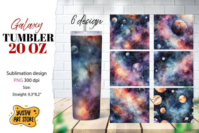 Galaxy tumbler bundle. watercolor galaxy sublimation Sublimation Yustaf Art Store 
