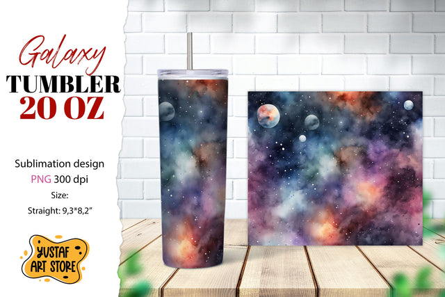 Galaxy tumbler. watercolor galaxy sublimation Sublimation Yustaf Art Store 