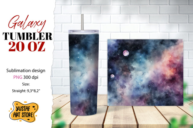 Galaxy tumbler. watercolor galaxy sublimation Sublimation Yustaf Art Store 
