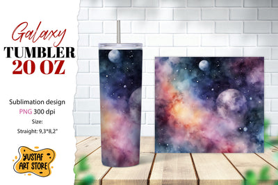 Galaxy tumbler. watercolor galaxy sublimation Sublimation Yustaf Art Store 