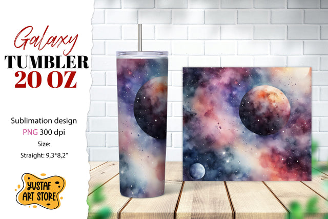 Galaxy tumbler. watercolor galaxy sublimation Sublimation Yustaf Art Store 