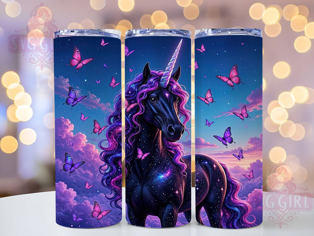 Galaxy Unicorn Butterfly 20oz Tumbler, Unicorn Design, Galaxy Theme, Butterfly Motif, Fantasy Style, Mystical Charm, 20oz Wrap, Sublimation Tumbler Sublimation SvggirlplusArt 