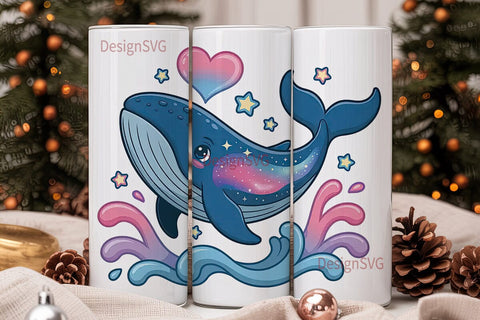 Galaxy Whale 20oz Tumbler Wrap Sublimation DesignSVG 
