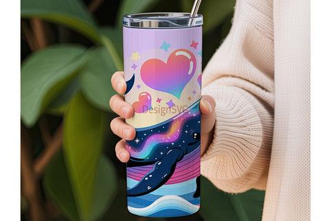 Galaxy Whale 20oz Tumbler Wrap Sublimation DesignSVG 