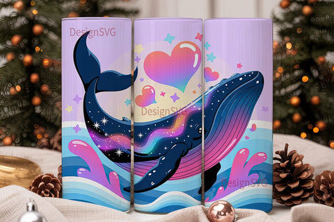 Galaxy Whale 20oz Tumbler Wrap Sublimation DesignSVG 