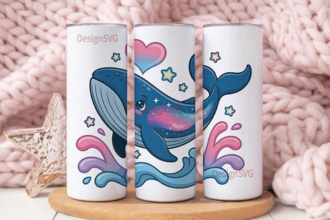 Galaxy Whale 20oz Tumbler Wrap Sublimation DesignSVG 