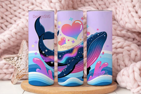 Galaxy Whale 20oz Tumbler Wrap Sublimation DesignSVG 