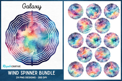 Galaxy Wind Spinner Sublimation Designs Bundle Sublimation Regulrcrative 