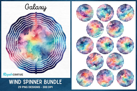Galaxy Wind Spinner Sublimation Designs Bundle Sublimation Regulrcrative 