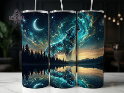 Galaxy Wolf Horizon 20oz Tumbler, Galaxy Wolf, Wolf Horizon, Wolf Tumbler, 20oz Tumbler, Galaxy Tumbler, Horizon Tumbler, Tumbler Wrap Sublimation SvggirlplusArt 