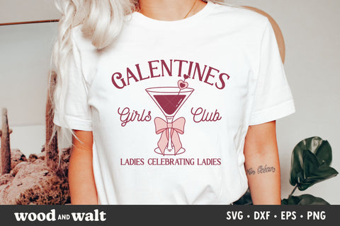 Galentines Girls Club SVG | Girly Valentine PNG | V-Day Coquette Bow Design SVG Wood And Walt 