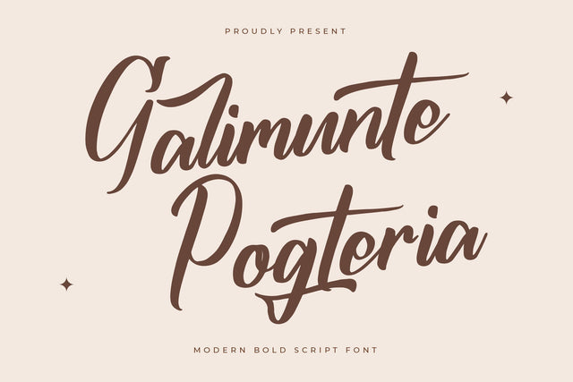 Galimunte Pogteria - Modern Bold Script Font Font Letterena Studios 