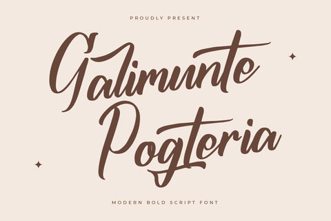 Galimunte Pogteria - Modern Bold Script Font Font Letterena Studios 