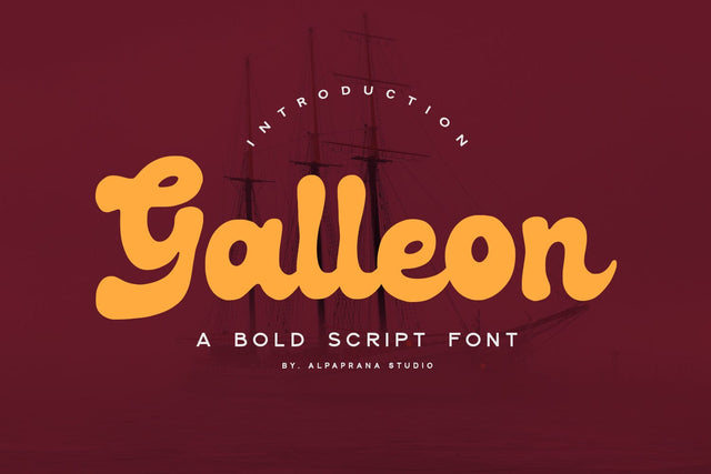 Galleon - Bold Script Font Alpaprana Studio 