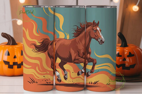 Galloping Horse 20oz Tumbler Wrap Sublimation PixelChick 