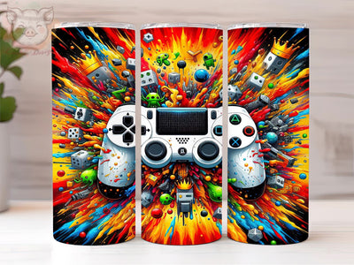 Game Controller 20oz Tumbler Png, Straight & Tapered Tumbler Png, Geek Console Tumbler Png, Digital Download PNG Sublimation Lara' s Designs 
