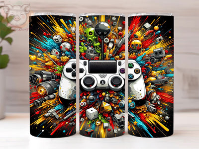 Game Controller 20oz Tumbler Png, Straight & Tapered Tumbler Png, Geek Console Tumbler Png, Digital Download PNG Sublimation Lara' s Designs 