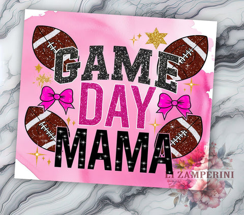 Game Day 20oz Tumbler Wrap PNG, Football Mama Tumbler PNG Sublimation Design, Straight & Tapered Tumbler Wrap, Instant Digital Download Sublimation Li Zamperini 
