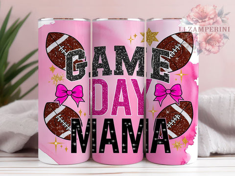 Game Day 20oz Tumbler Wrap PNG, Football Mama Tumbler PNG Sublimation Design, Straight & Tapered Tumbler Wrap, Instant Digital Download Sublimation Li Zamperini 