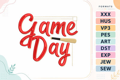 Game Day Baseball Embroidery Design - Sports Game Day Embroidery/Applique DESIGNS sg embroidery 