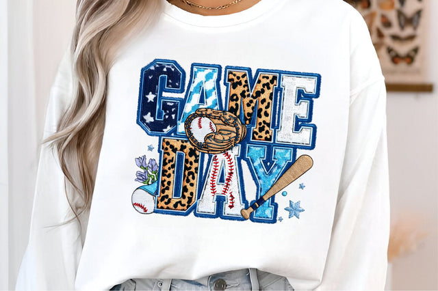 Game Day Baseball PNG, Faux Yarn Baseball Sublimation designmaster24 
