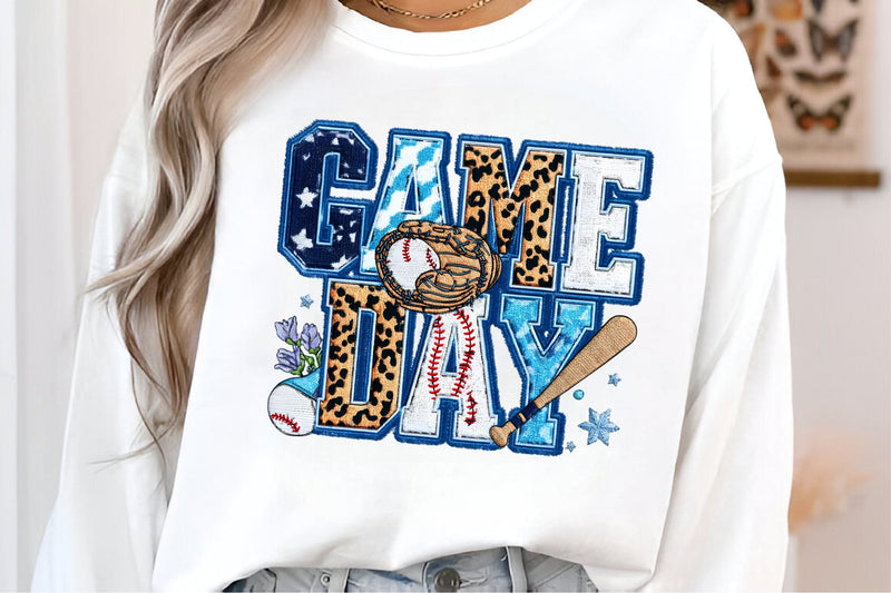 Game Day Baseball PNG, Faux Yarn Baseball Sublimation designmaster24 
