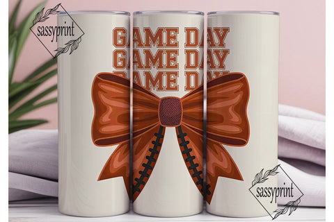 Game Day Bow 20oz Tumbler Wrap Sublimation sassyprint 