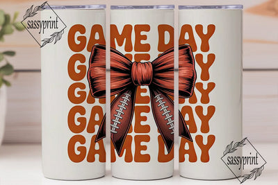 Game Day Bow 20oz Tumbler Wrap Sublimation sassyprint 
