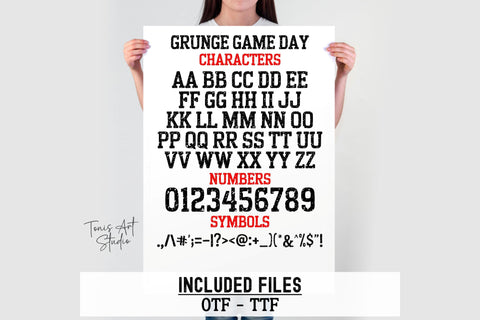 Game Day Font – Varsity Distressed Sports Font for T-Shirts Font TonisArtStudio 