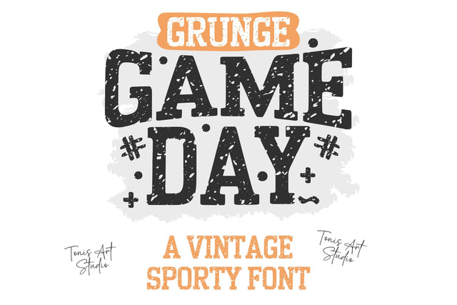 Game Day Font – Varsity Distressed Sports Font for T-Shirts Font TonisArtStudio 