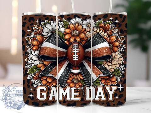 Game Day Football 20oz Skinny Tumbler PNG, Game Day Tumbler Wrap, Sublimation Design, Straight & Tapered Tumbler Wrap, Instant Digital Download Sublimation ToriDesigns 