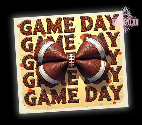 Game Day Football 20oz Tumbler Wrap Sublimation Design, Straight Tapered Tumbler Wrap, Football Tumbler Png, Instant Digital Download Sublimation SvggirlplusArt 