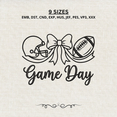 Game Day Football Bow Embroidery Design – Football Helmet Machine Embroidery File, Sports Mom Design Embroidery/Applique DESIGNS PatternFeed8 