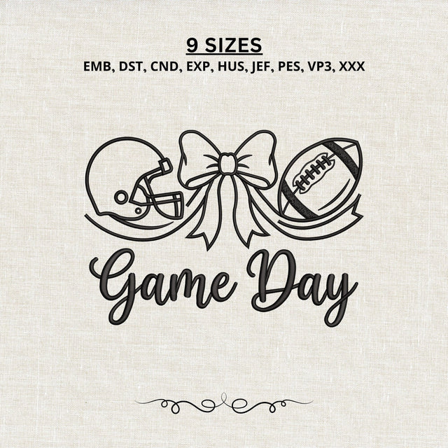 Game Day Football Bow Embroidery Design – Football Helmet Machine Embroidery File, Sports Mom Design Embroidery/Applique DESIGNS PatternFeed8 