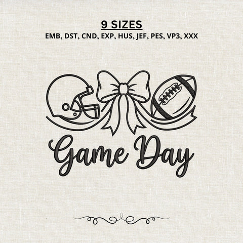 Game Day Football Bow Embroidery Design – Football Helmet Machine Embroidery File, Sports Mom Design Embroidery/Applique DESIGNS PatternFeed8 
