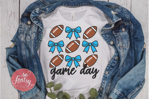Game Day Football Bows - Sports Hair Bow SVG PNG DXF EPS SVG So Fontsy VIP Design Shop 