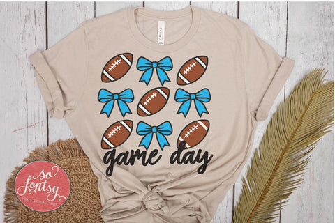 Game Day Football Bows - Sports Hair Bow SVG PNG DXF EPS SVG So Fontsy VIP Design Shop 